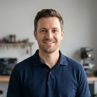 AI-generated portrait of Casey Ellis, a fictional technician